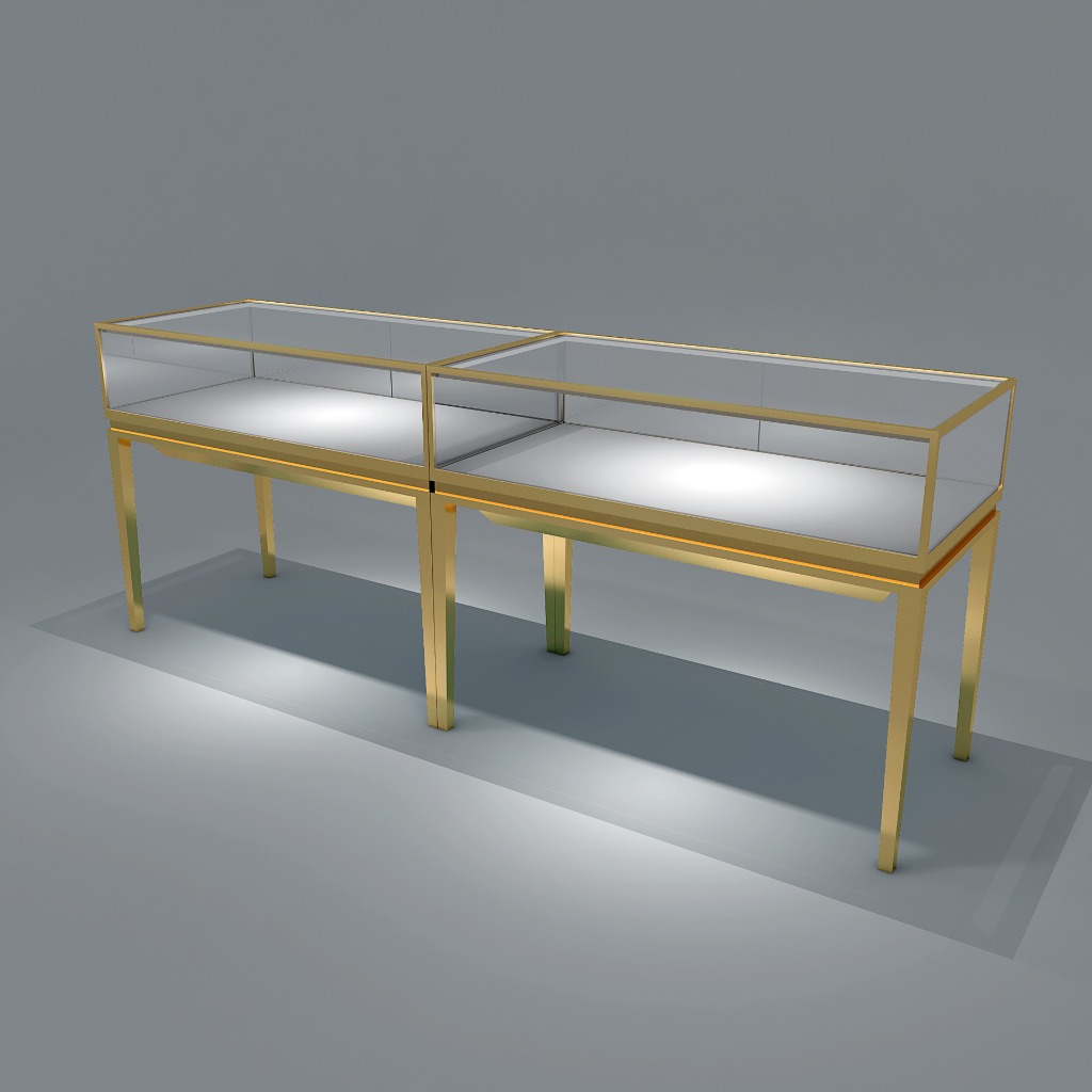 خزانة عرض مجوهرات ذهبية فاخرة مع إضاءة LED - Image 4