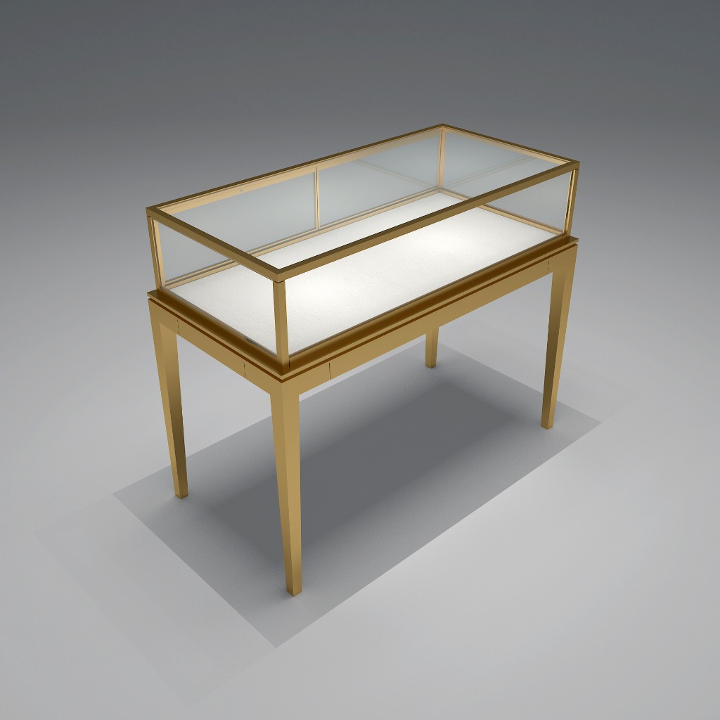 خزانة عرض مجوهرات ذهبية فاخرة مع إضاءة LED - Image 5